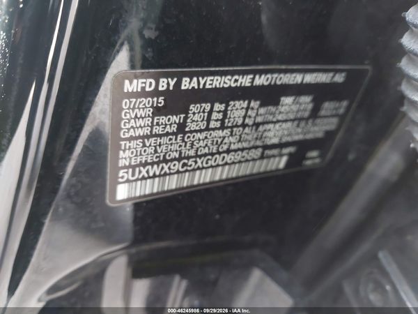 2016 BMW X3 XDRIVE28I — I9