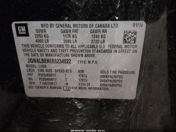 2014 CHEVROLET EQUINOX 1LT — I9