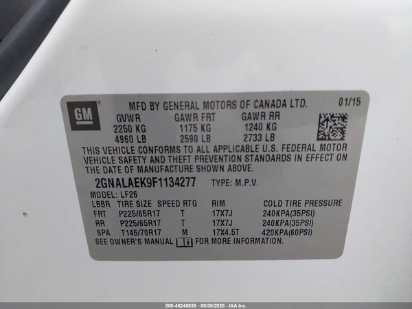 2015 CHEVROLET EQUINOX LS — I9