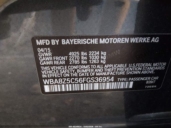 2015 BMW 328I GRAN TURISMO XDRIVE — I9