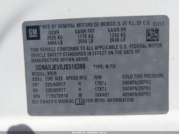 2018 CHEVROLET EQUINOX LT — I9