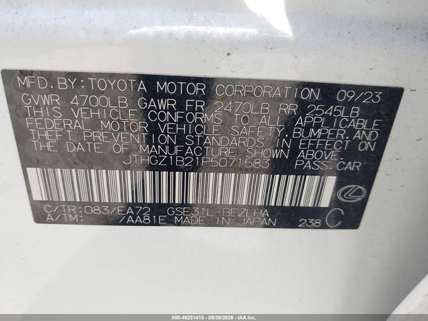 2023 LEXUS IS 350 F SPORT — I9