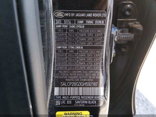2016 LAND ROVER DISCOVERY SPORT SE — I9