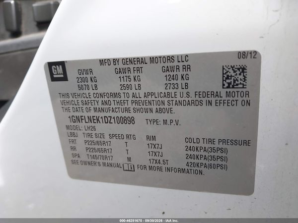 2013 CHEVROLET EQUINOX 2LT — I9