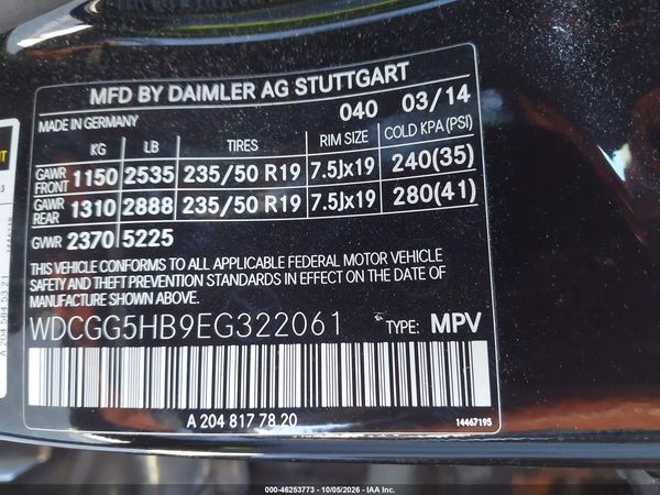 2014 MERCEDES-BENZ GLK 350 GLK350 — I9