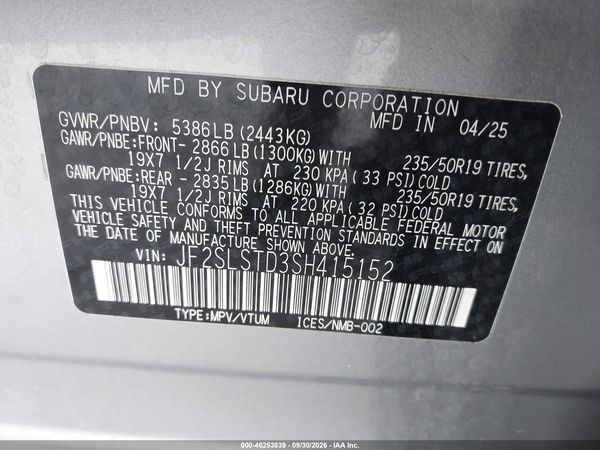 2025 SUBARU FORESTER TOURING HYBRID — I9