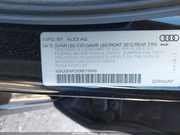 2016 AUDI A6 2.0T PREMIUM PLUS — I9