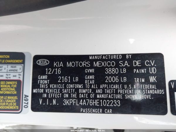 2017 KIA FORTE S — I9