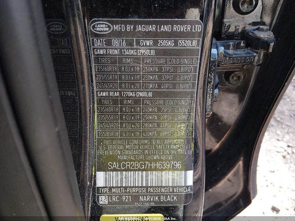 2017 LAND ROVER DISCOVERY SPORT HSE — I9