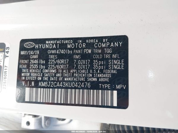 2019 HYUNDAI TUCSON SE — I9