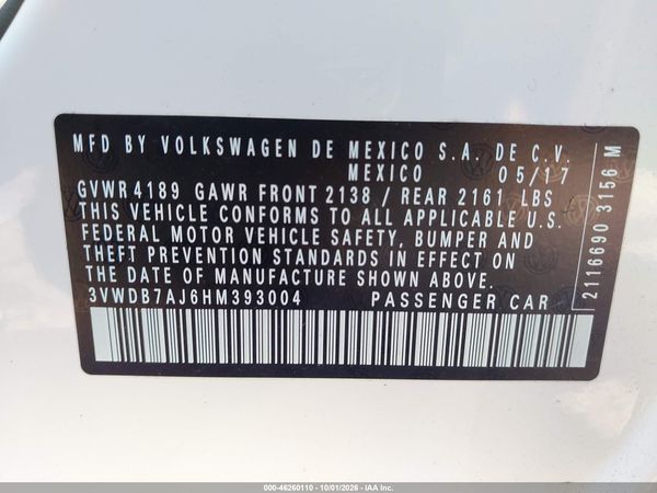 2017 VOLKSWAGEN JETTA 1.4T SE — I9