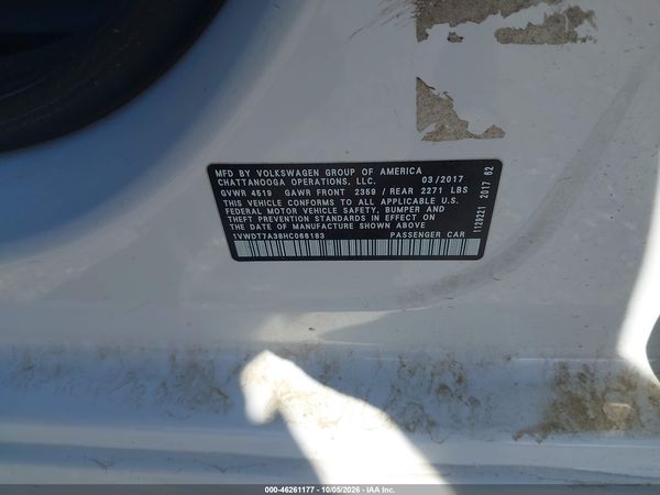 2017 VOLKSWAGEN PASSAT 1.8T R-LINE — I9