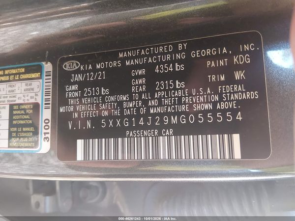 2021 KIA K5 LXS — I9