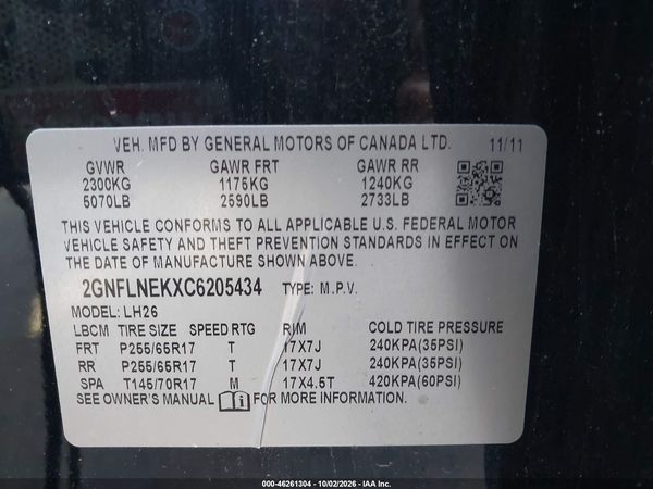 2012 CHEVROLET EQUINOX 2LT — I9