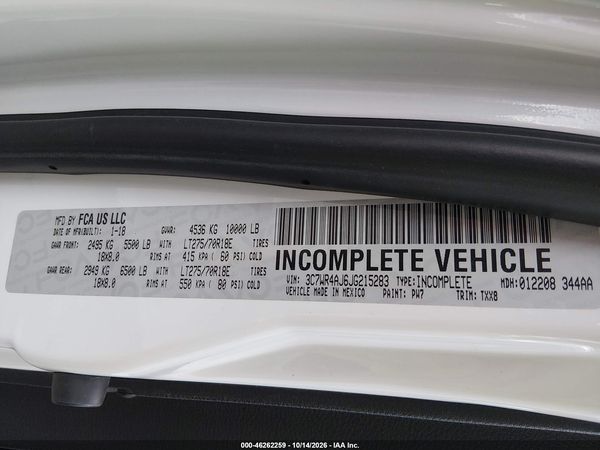 2018 RAM 2500 TRADESMAN  4X2 8' BOX — I9