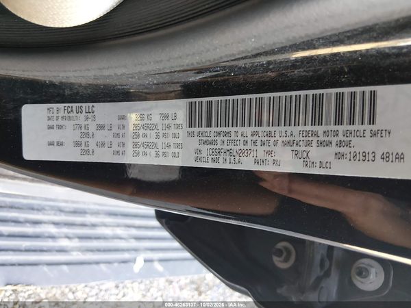 2020 RAM 1500 LIMITED  4X4 5'7 BOX — I9