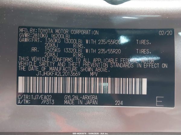 2020 LEXUS RX 450HL 450hL Premium — I9