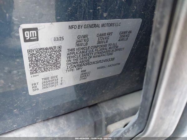 2025 CHEVROLET TAHOE 4WD LT — I9