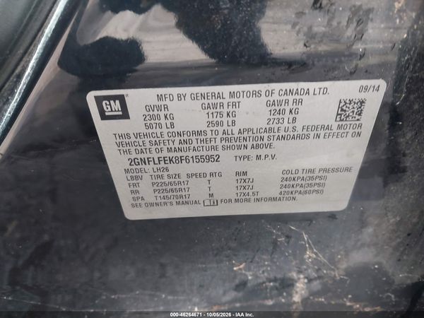 2015 CHEVROLET EQUINOX 1LT — I9