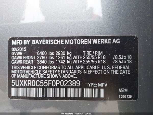2015 BMW X5 XDRIVE35I — I9