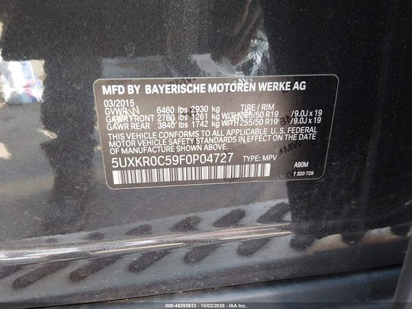 2015 BMW X5 XDRIVE35I — I9