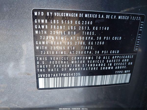 2023 VOLKSWAGEN TIGUAN 2.0T SE — I9