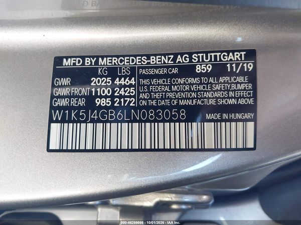 2020 MERCEDES-BENZ CLA 250 CLA250 — I9
