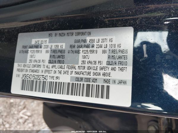 2016 MAZDA CX-5 GRAND TOURING — I9