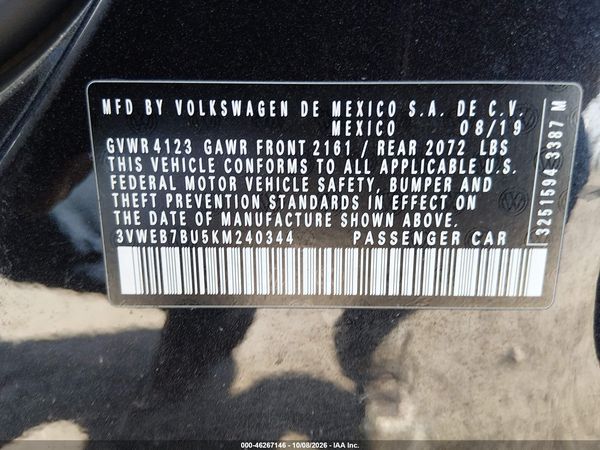 2019 VOLKSWAGEN JETTA 1.4T SEL — I9