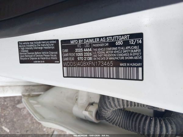 2015 MERCEDES-BENZ CLA 250 4MATIC — I9