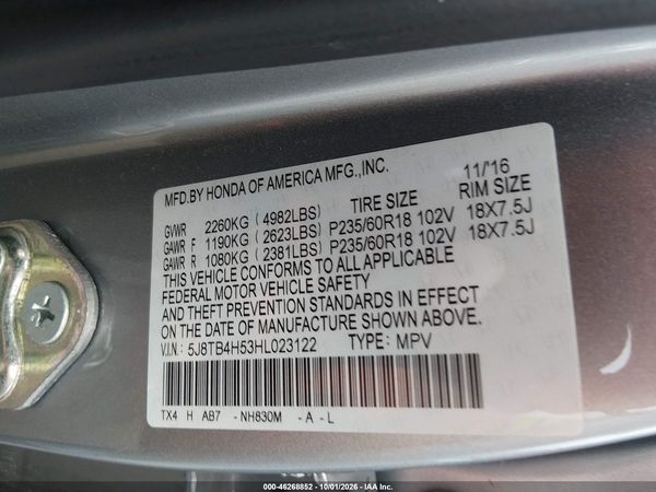 2017 ACURA RDX — I9