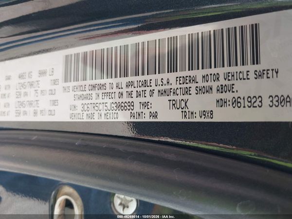 2018 RAM 2500 TRADESMAN  4X4 6'4 BOX — I9