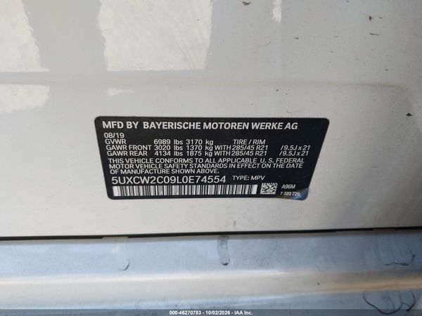2020 BMW X7 XDRIVE40I — I9