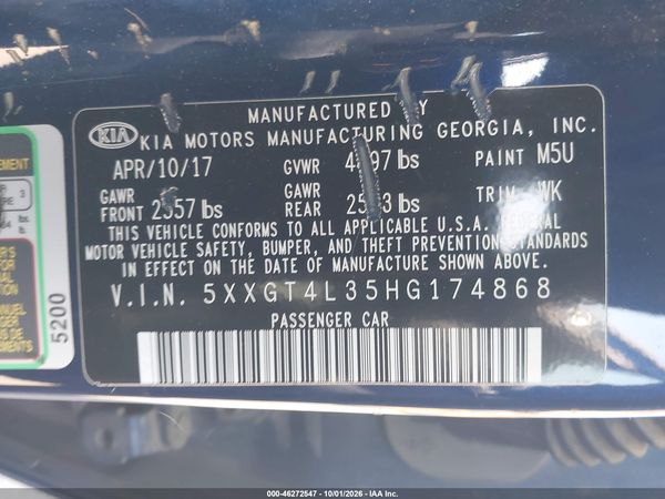 2017 KIA OPTIMA LX — I9