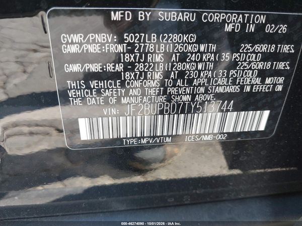 2026 SUBARU OUTBACK PREMIUM — I9