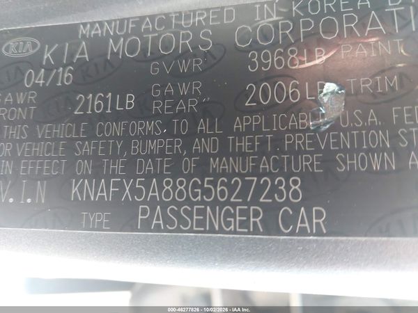 2016 KIA FORTE EX — I9