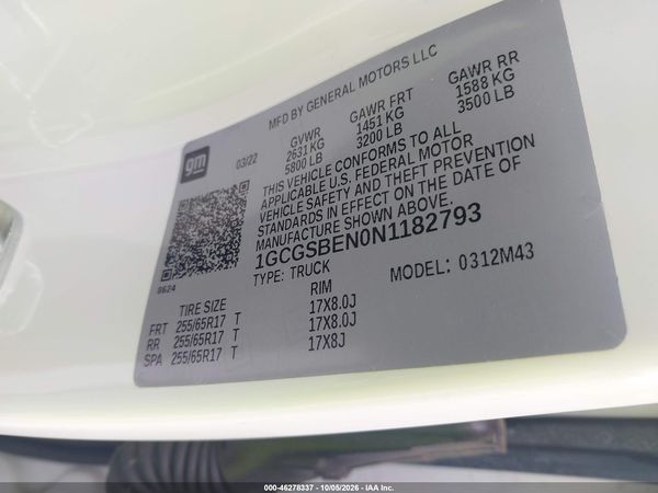 2022 CHEVROLET COLORADO 2WD  SHORT BOX WT — I9
