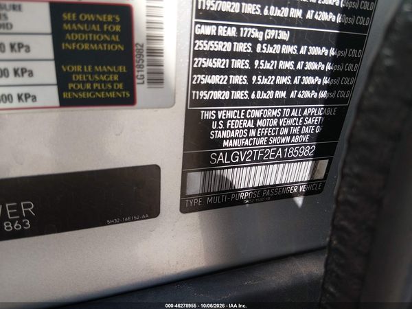 2014 LAND ROVER RANGE ROVER — I9