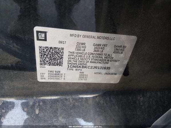 2018 CHEVROLET TAHOE LT — I9