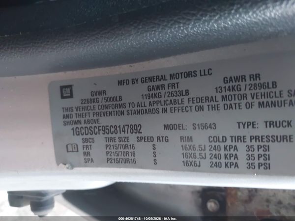 2012 CHEVROLET COLORADO 1LT — I9