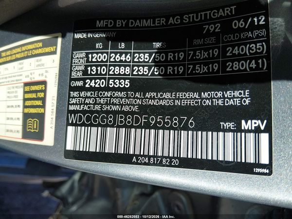 2013 MERCEDES-BENZ GLK 350 4MATIC — I9