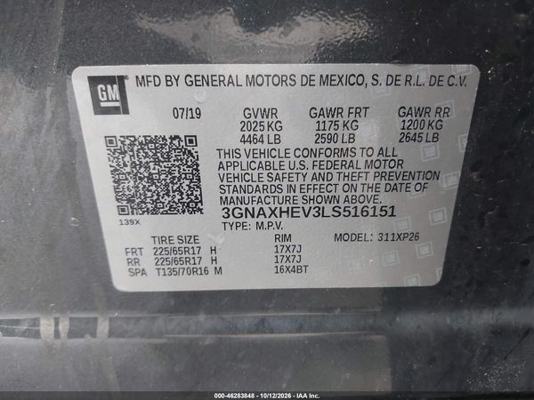 2020 CHEVROLET EQUINOX FWD LS — I9