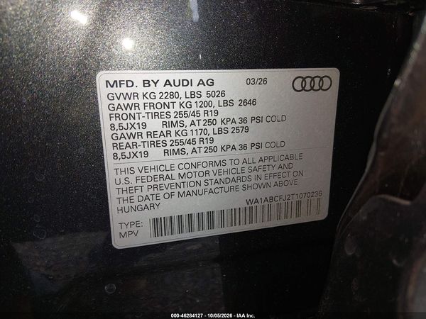 2026 AUDI Q3 TFSI QUATTRO S TRONIC — I9