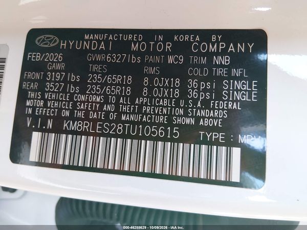 2026 HYUNDAI PALISADE SEL 7P — I9
