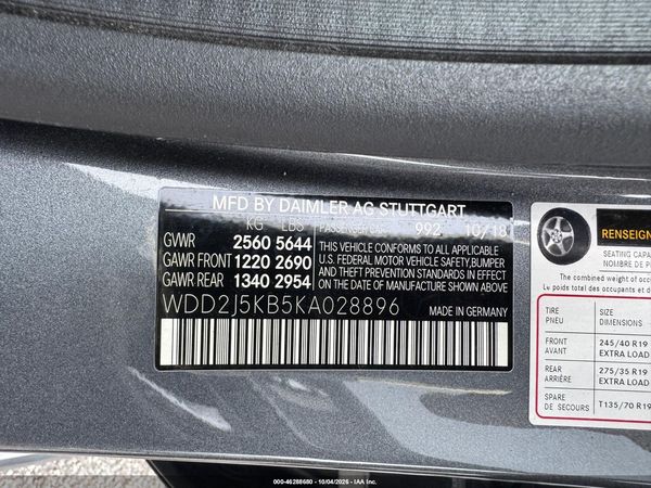 2019 MERCEDES-BENZ CLS 450 4MATIC — I9