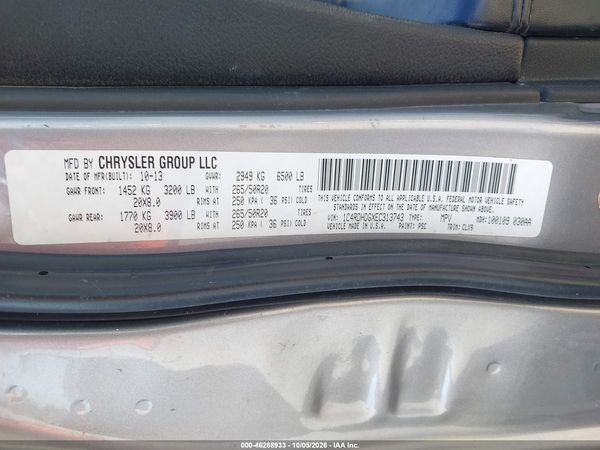 2014 DODGE DURANGO LIMITED — I9