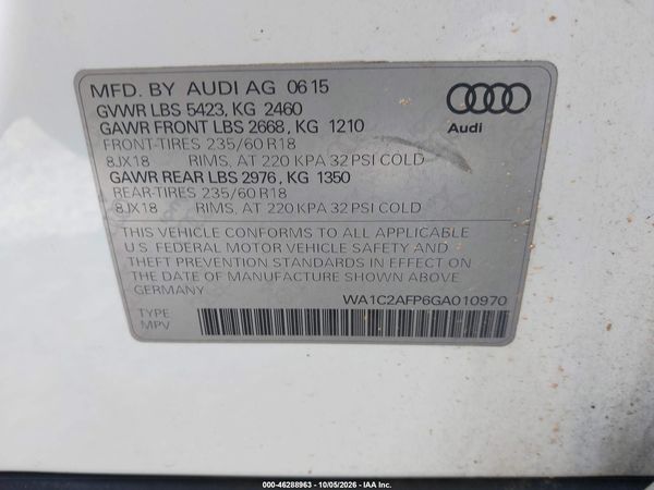 2016 AUDI Q5 2.0T PREMIUM — I9