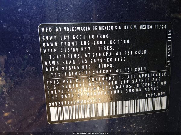 2021 VOLKSWAGEN TIGUAN — I9