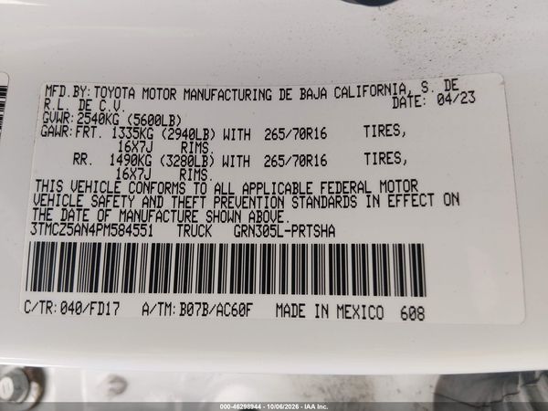 2023 TOYOTA TACOMA TRD OFF ROAD — I9