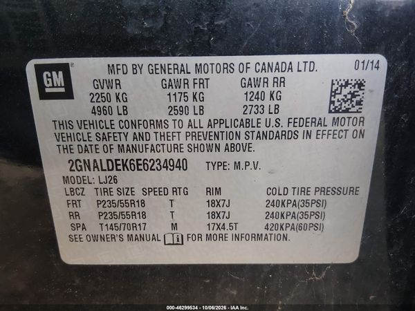 2014 CHEVROLET EQUINOX LTZ — I9